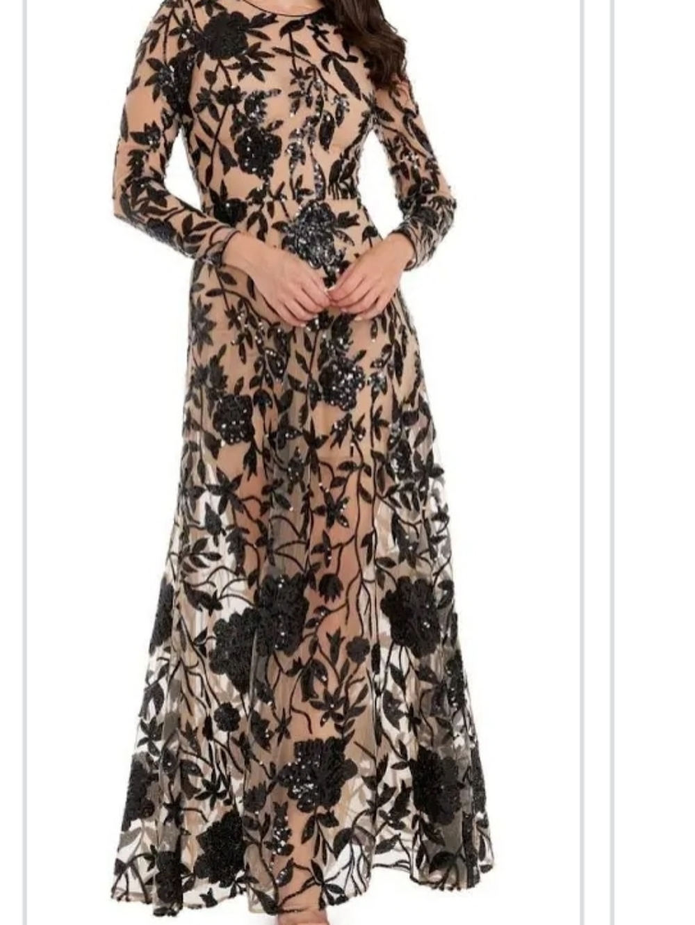 Dress the Population Ava Sequin Floral  Drees